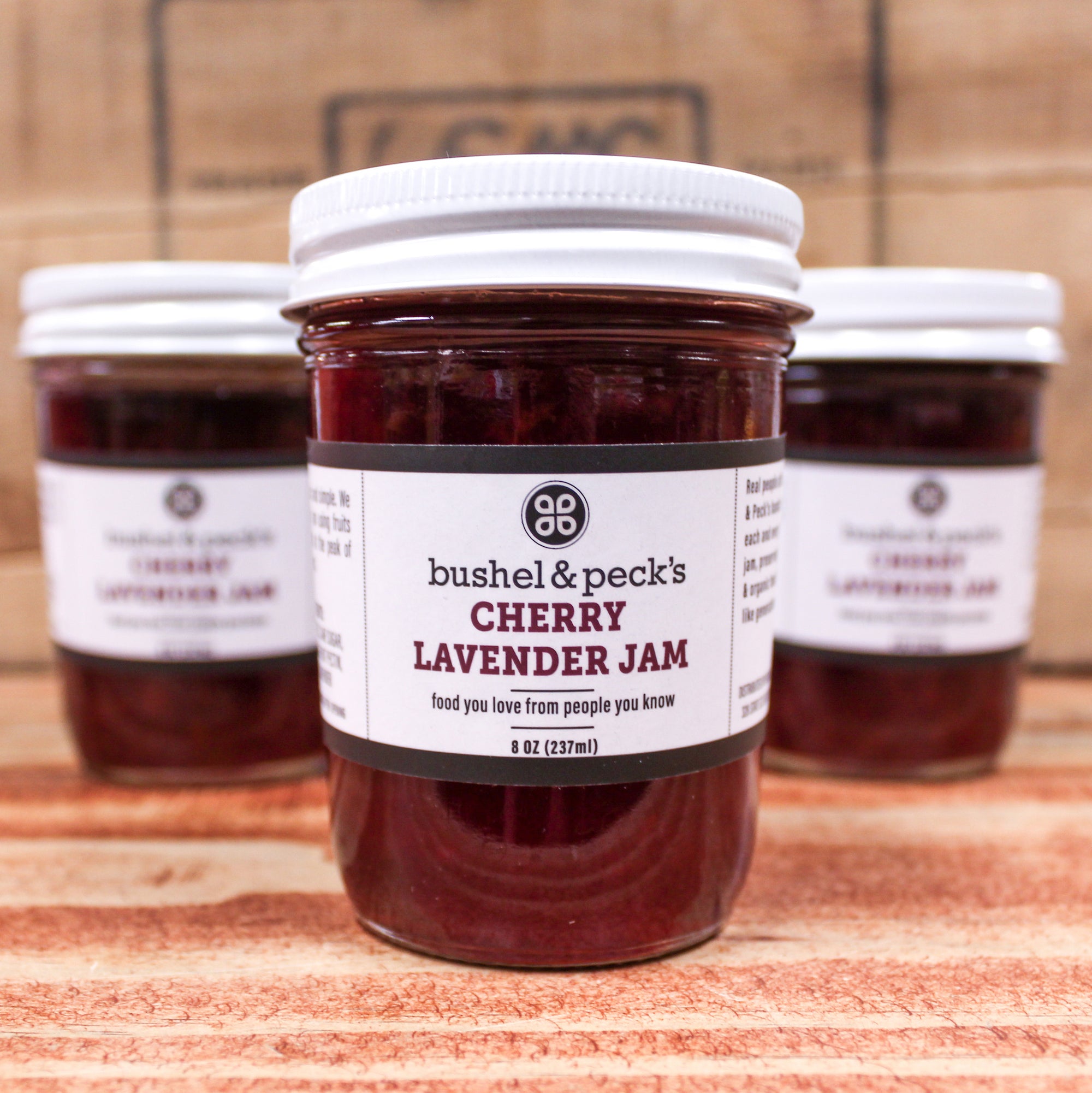 Small Batch Handmade Cherry Lavender Jam - Set of Three