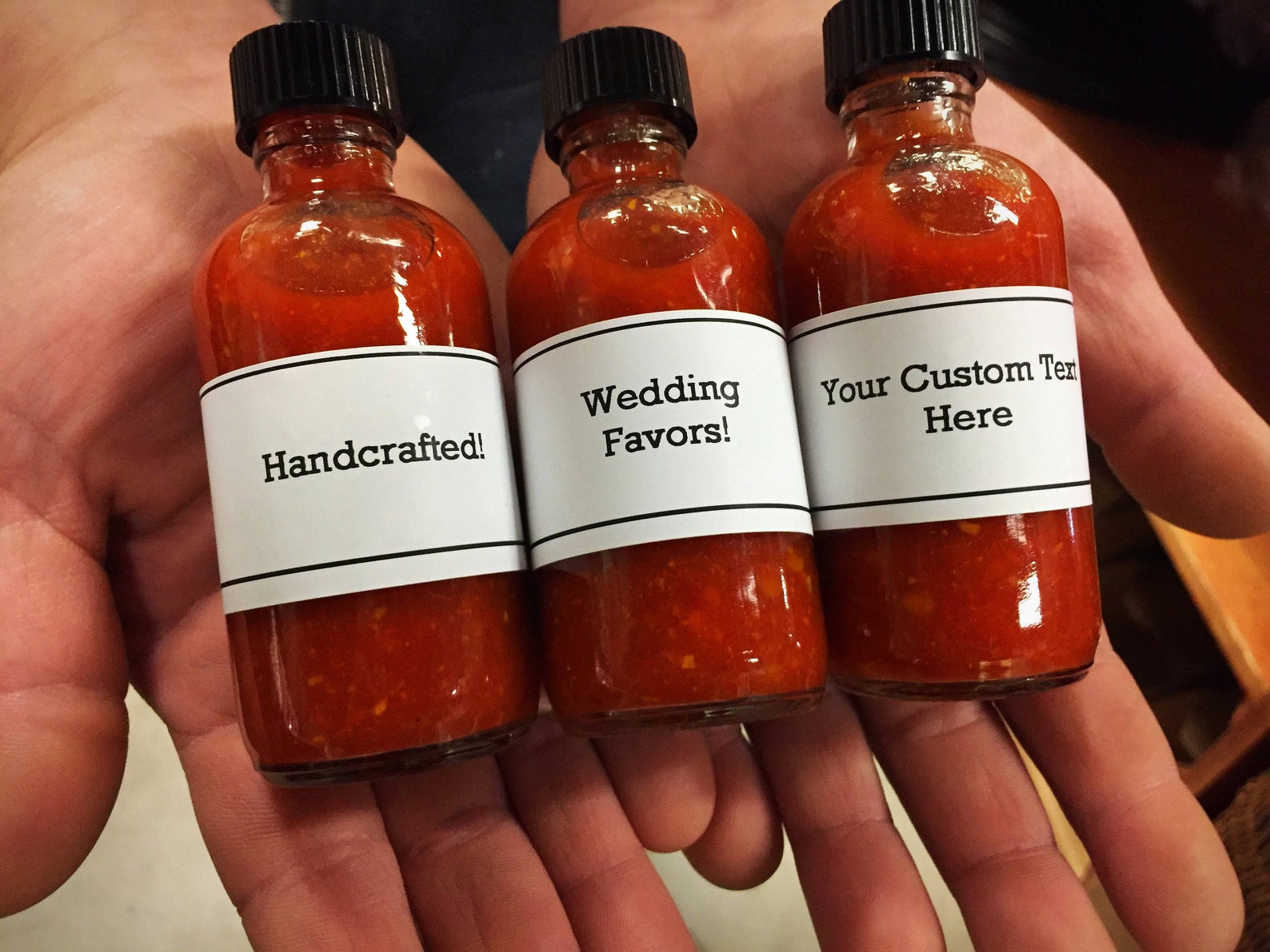 50 Custom Hot Sauce Wedding or Event Favors: B&P Cherry Bomb