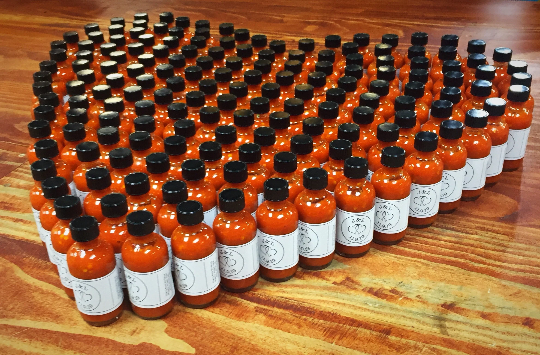 50 Custom Hot Sauce Wedding or Event Favors: B&P Cherry Bomb