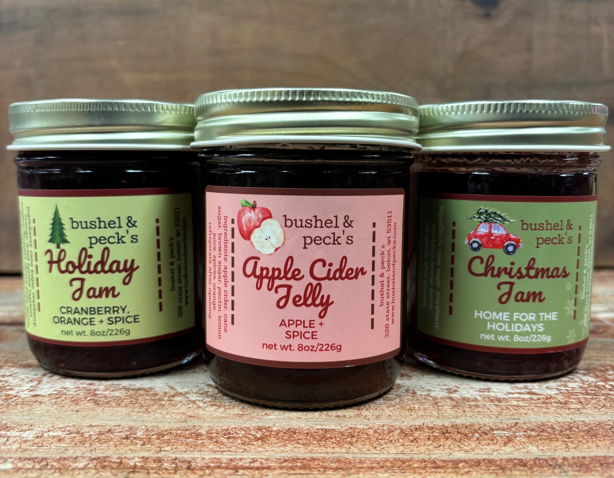 Jam Gift Box ~ Winter Collection: Apple Cider Jelly, Holiday Jam, Christmas Jam