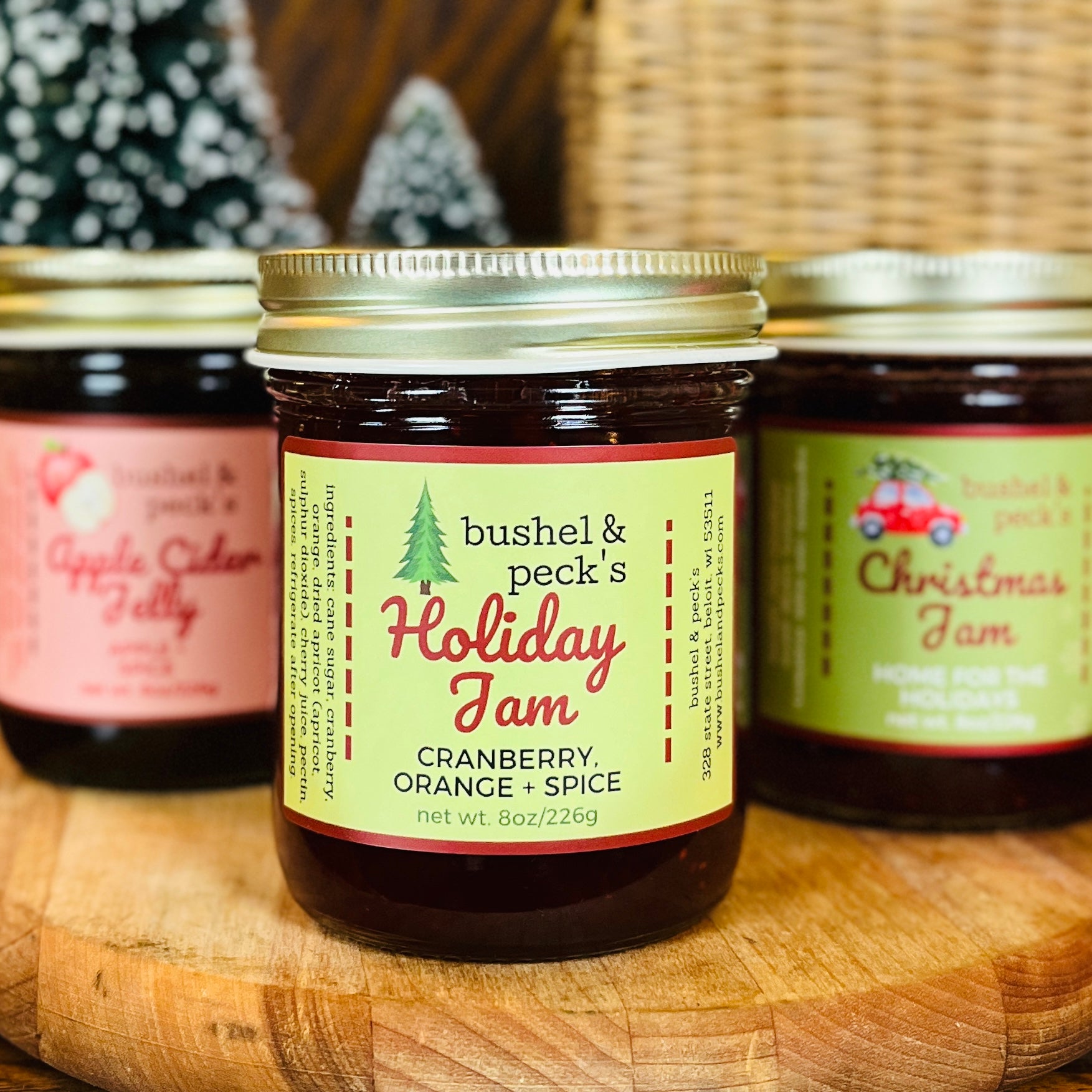 Jam Gift Box ~ Winter Collection: Apple Cider Jelly, Holiday Jam, Christmas Jam