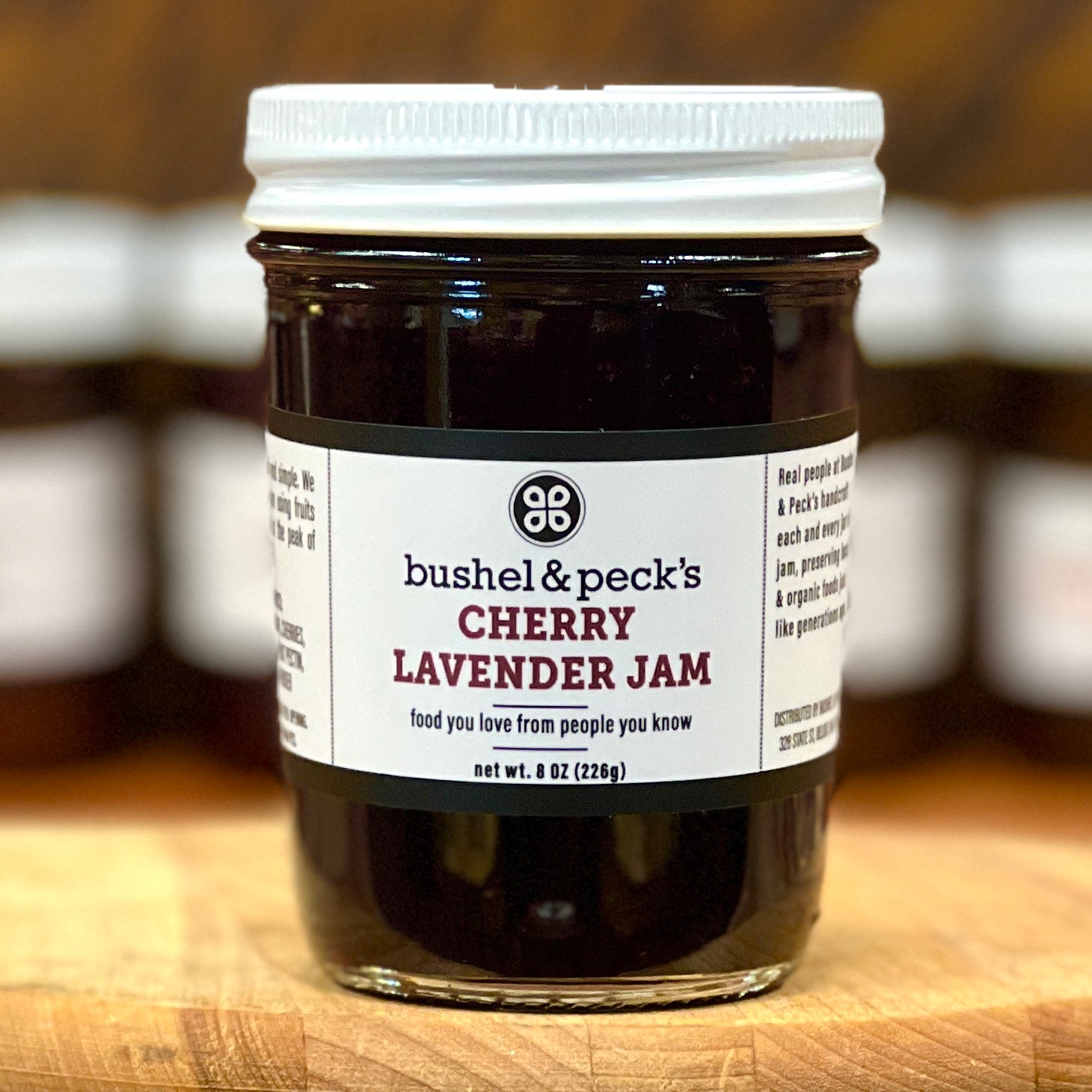 Small Batch Handmade Cherry Lavender Jam - Three 8 oz Jars