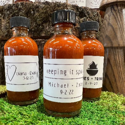 50 Custom Hot Sauce Wedding or Event Favors: B&P Cherry Bomb